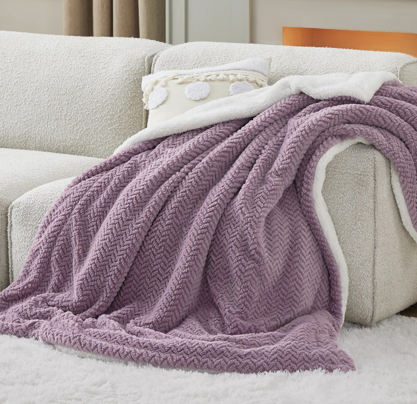 Bedsure Sherpa Fleece Throw Blanket